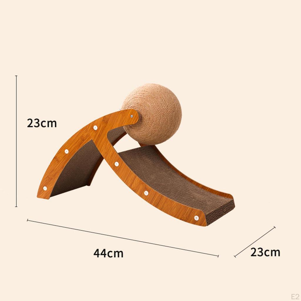 Cardboard Lounge Bed, Cat Scratcher with Ball Toy, Furniture Protector, Inclined Scratching Board