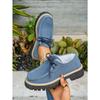 Women's Block Heel Non Slip Lace Up Leather Shoes Spring Autumn Solid Color British Style Loafers