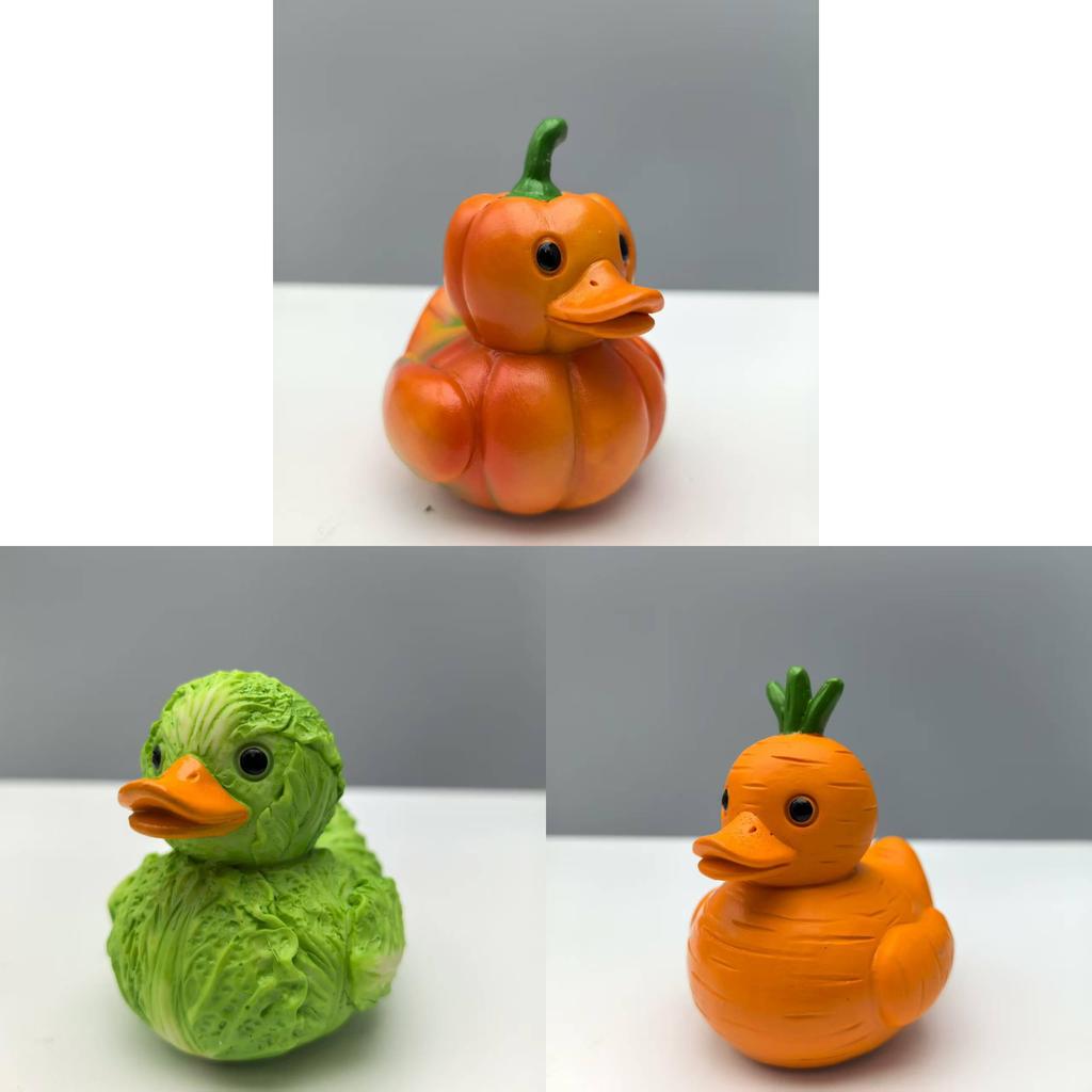 Whimsical Vegetable Duck Resin Sculpture For Home Decor And Collectors