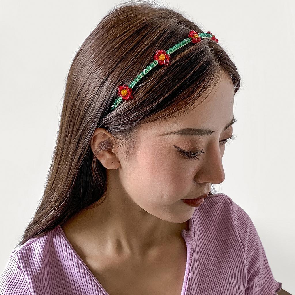 Accessories, Simple Imitation Pearl Crystal Pastoral Daisy Hair Accessories, Simple Holiday Style Woven Headband