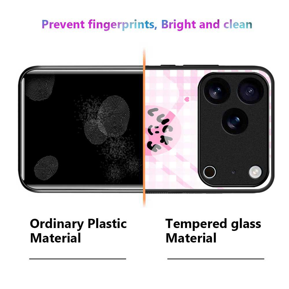 For iPhone 17 Pro Case PC TPU Tempered Glass Pattern Printing Phone Back Cover