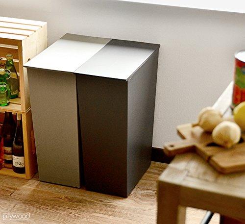 Kcud Simple Wide [Gray] Trash Can with Lid