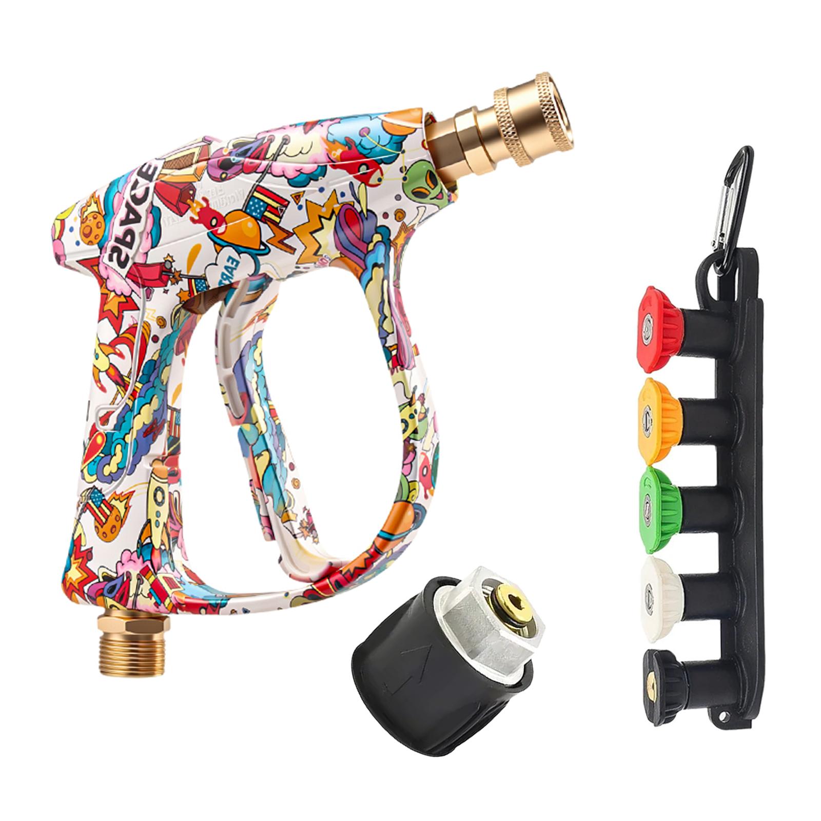 

2026 Trendy Colored Spray Washer Gun, Matching Nozzle Kit, Anti-slip Base and Karcher Adapter, All-in-one Set for Car Maintenanc