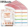 10Sheet/pack Colorful Removable Freezer & Food Storage Labels Kitchen Spice Jar Bottle Stickers Label for Storage