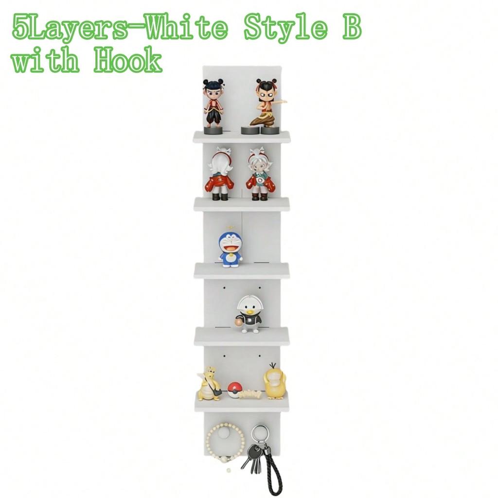 3/5-Tier Floating Wall Shelf Unit For Wall Decor & Makeup Vanity - White Narrow Cute Display Storage Shelf For Small Spaces