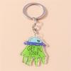Creative Acrylic UFO Keychain Modern Key Ring Accessory Perfect Gift For Sci Fi Fans And Space Enthusiasts