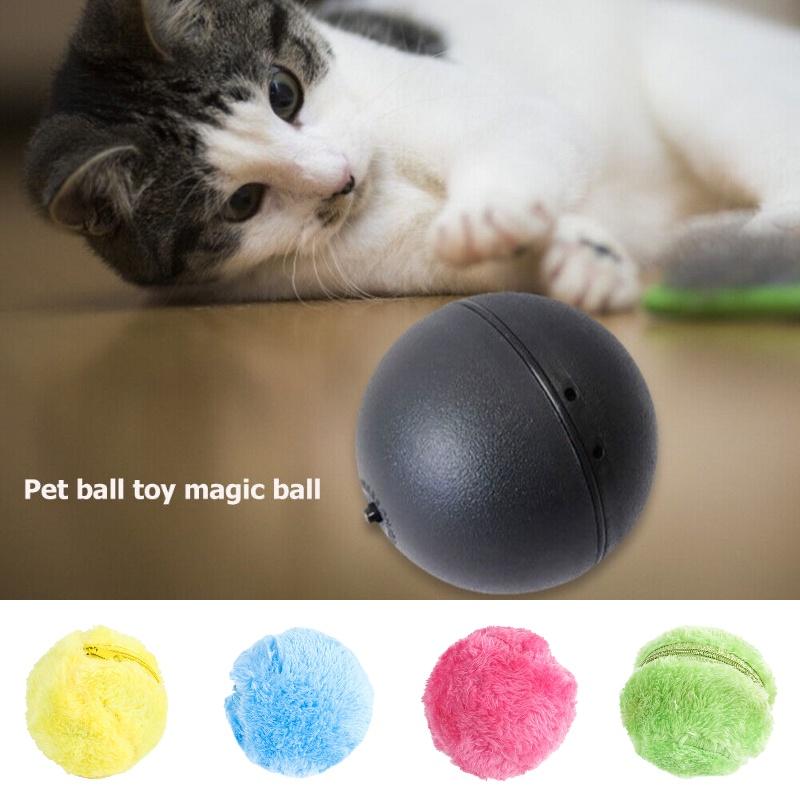 Interaktiver Plüschtierball für Hunde und Katzen Elektrisches Haustierspielzeug zur Linderung von Langeweile ABS-Kunststoff und Korallenfleece-Material 9cm/3.54in Größe