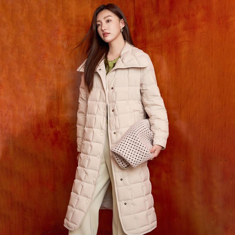 

IVENI Women s 90% White Duck Down Lapel Down Jacket M