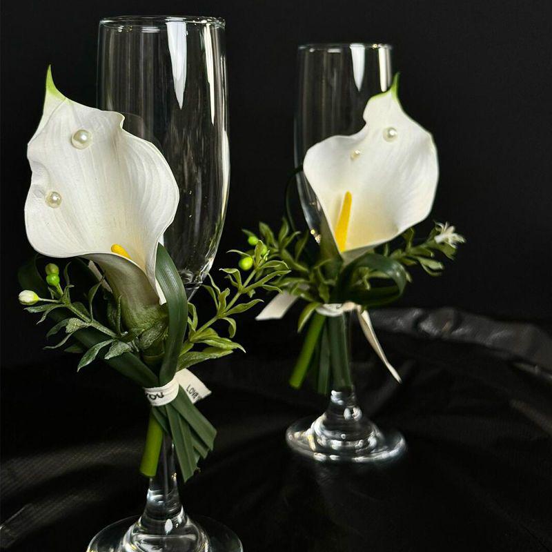 Handmade Champagne Glass Decoration Kit for Weddings & Engagements