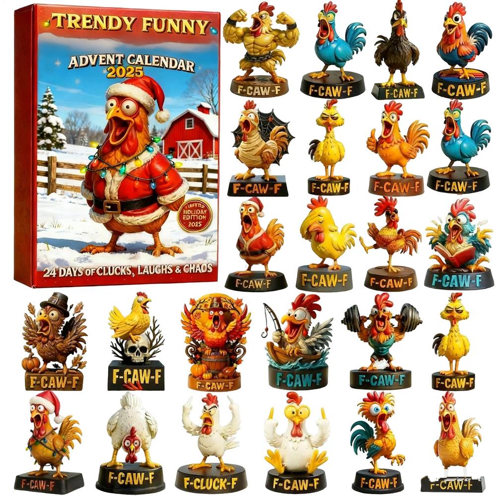 Chick Pendant Countdown Calendar 2D Reusable 24-Day Chick Ornaments Advent Countdown Calendar for Tree Window Wall Door Friends