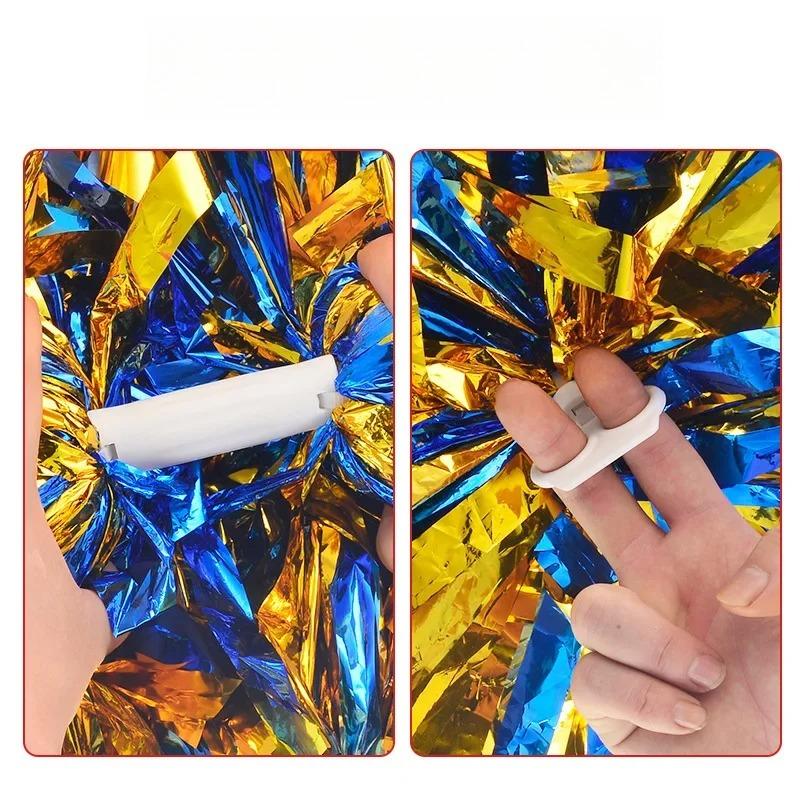 Saplı Altın Ponponlar Ponpon Topları Büyük Gümüş Kırmızı Sarı Mavi El Dansı Ponponları Kadın Kız Çocukları İçin Aksesuarlar