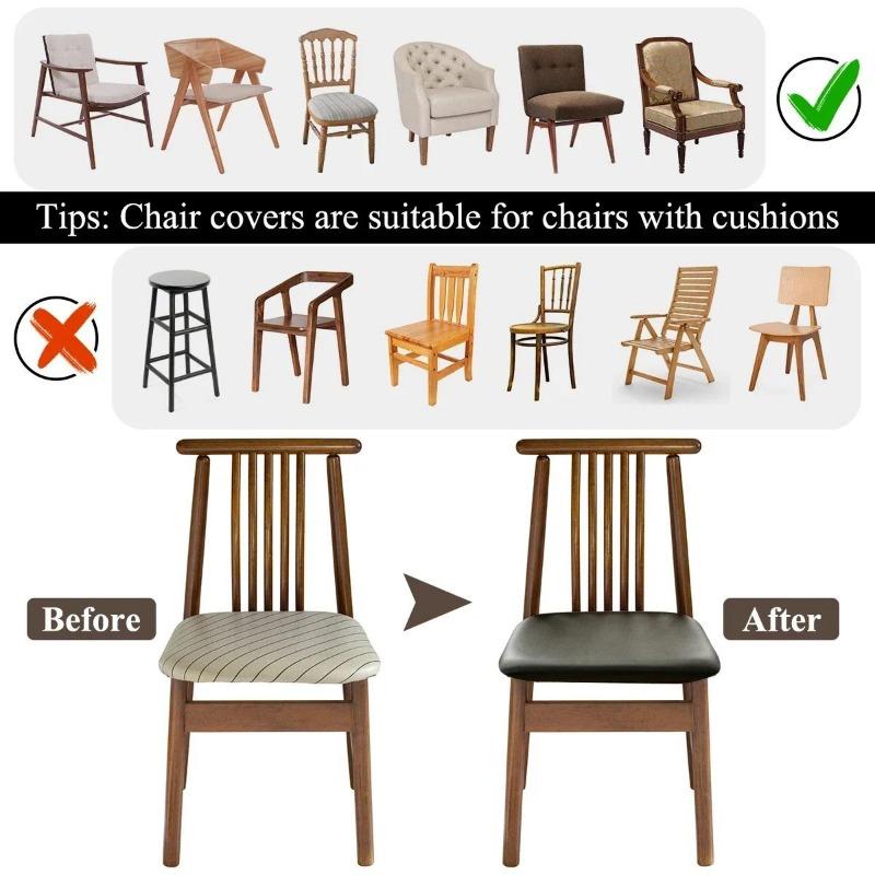 1PC Fashion Chair Cover PU Leather Waterproof Oilproof Cushion Covers Chair Protecotor Home Supplies