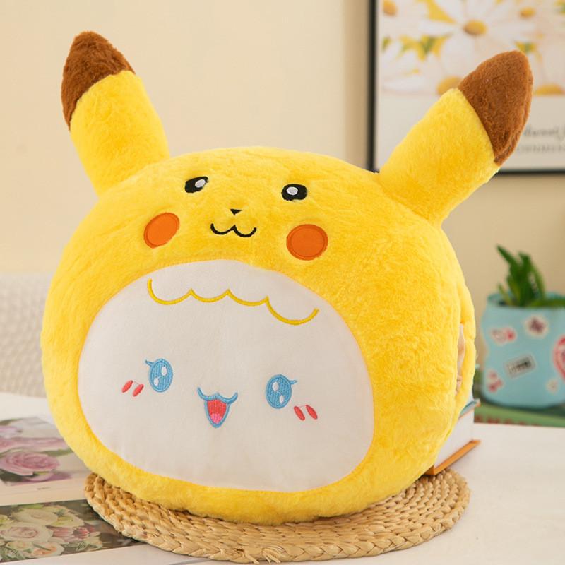 Pikachu Plush Stuffed Animal Long Pile Fur Hand Warmer Pillow Gift For Kids StyleA