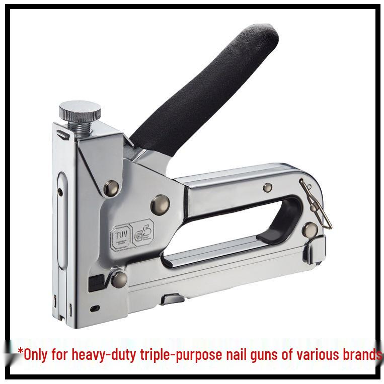 Heavy-Duty 3-in-1 Stapler: Code, Brad, T/U-Shaped Nails for Woodworking and Printing.