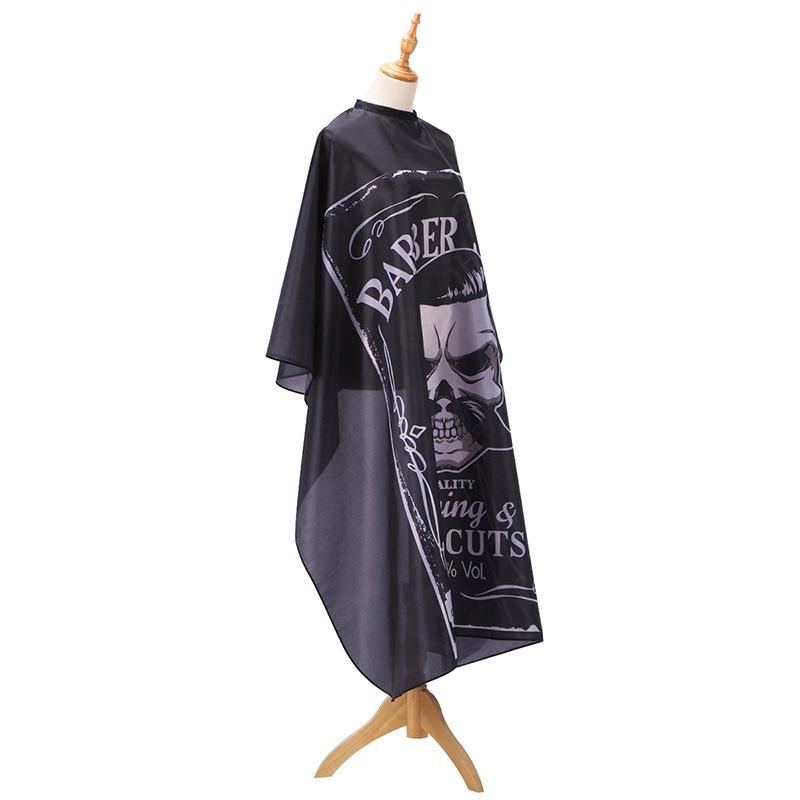Účes Kadeřnictví Barber Cloth Vzor lebky Zástěra Polyester Cape Holičské šaty