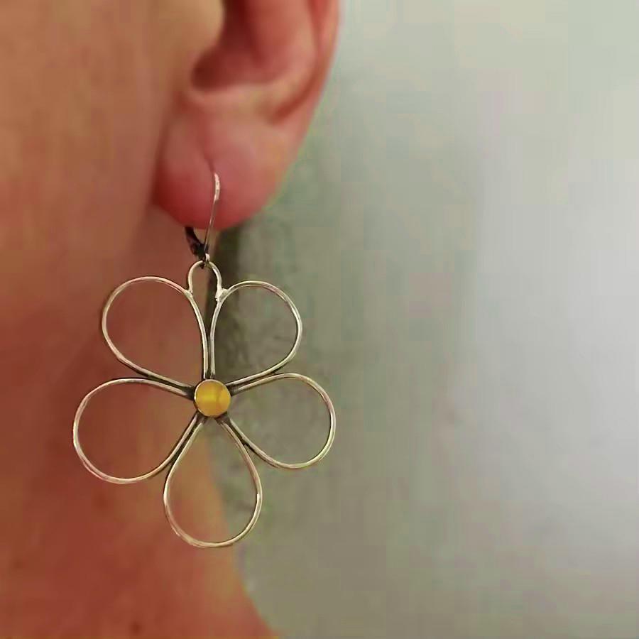 Good Hanging for Women's Daily Casual Birthday Party Hollow Flower Earrings Retro Jewelry Gifts Bohemian Style