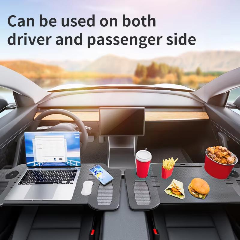For Tesla Model 3/Y Front Seat Tri-Fold Folding Tray Table Multifunctional Car Laptop Desk Portable Work Station