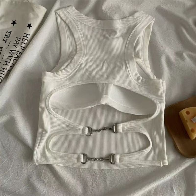 Sleeveless Seamless Slim Fit Camisole Sleeveless Open Back Slim-Fitting Suspenders Vest Women