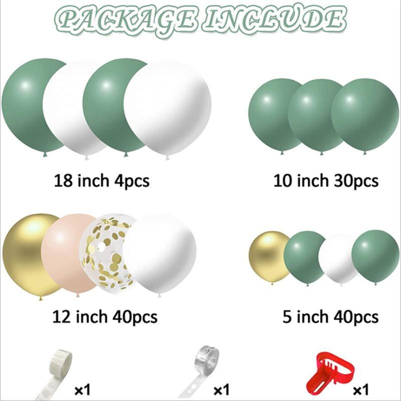 

Vintage Avocado Green Balloon Chain Set Birthday Wedding Balloon Arches Forest Themed Grand Opening Cocktail Party Decoration 1set