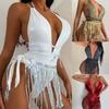 Costume da Bagno Intero Sexy da Donna Europeo e Americano con Frange - Costume da Bagno Performance Stile Bikini di Alta Gamma