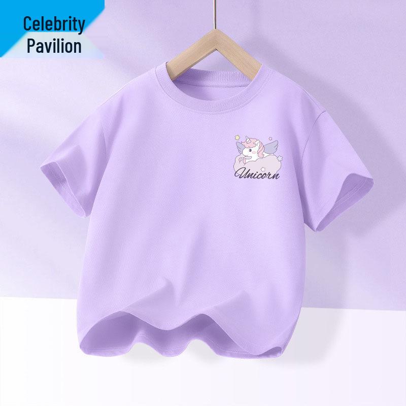 Girls' Breathable Cotton Short Sleeve Summer T-Shirt 2025 - Fashionable and Comfortable Children's Top