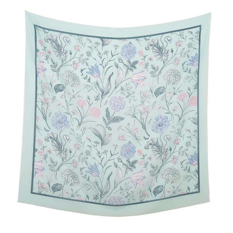 New Malaysia Printed Hijab Scarves Cotton Voile Square Scarf Hijab Tudung Bawal Muslim Women Headscarf Wraps Hijabs 110*110cm