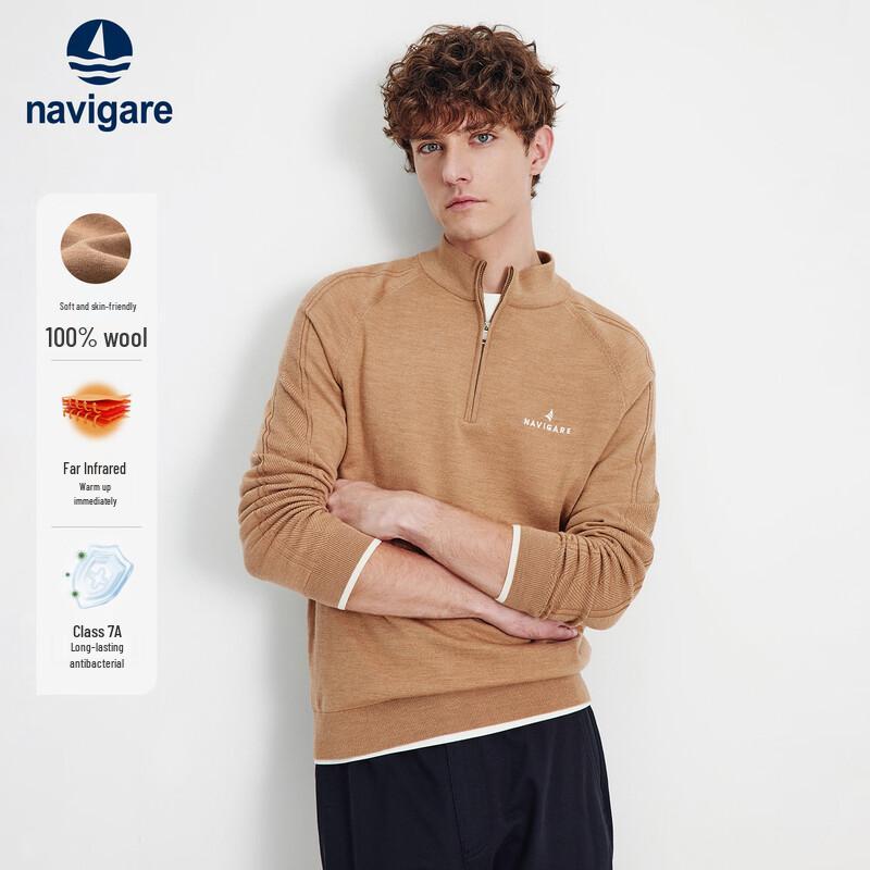 

Navigare Men s Washable Wool Half-High Collar Sweater 2XL