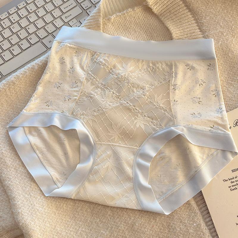 Ladies Spring and Autumn Lace Mini Pressure Abdominal 10A Antibacterial Antibacterial Crotch High Waist Triangle Briefs