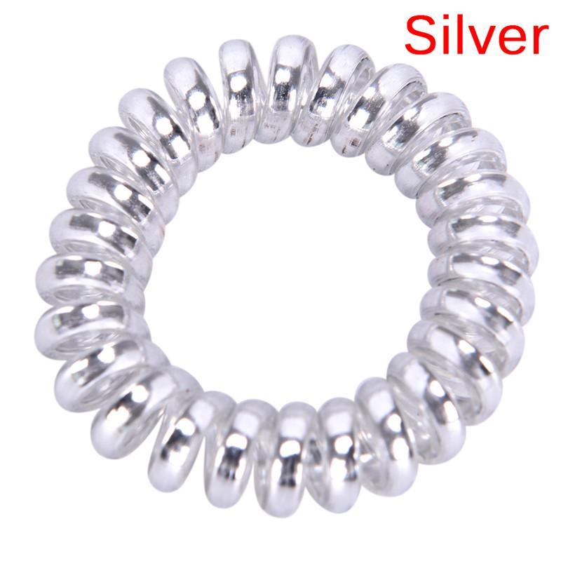1/10PC Hair Accessories Spring Gum Hair Ties No Crease Coil Hair Tie Ponytail Clear Telephone Wire Elastic Hair Bands Plastic