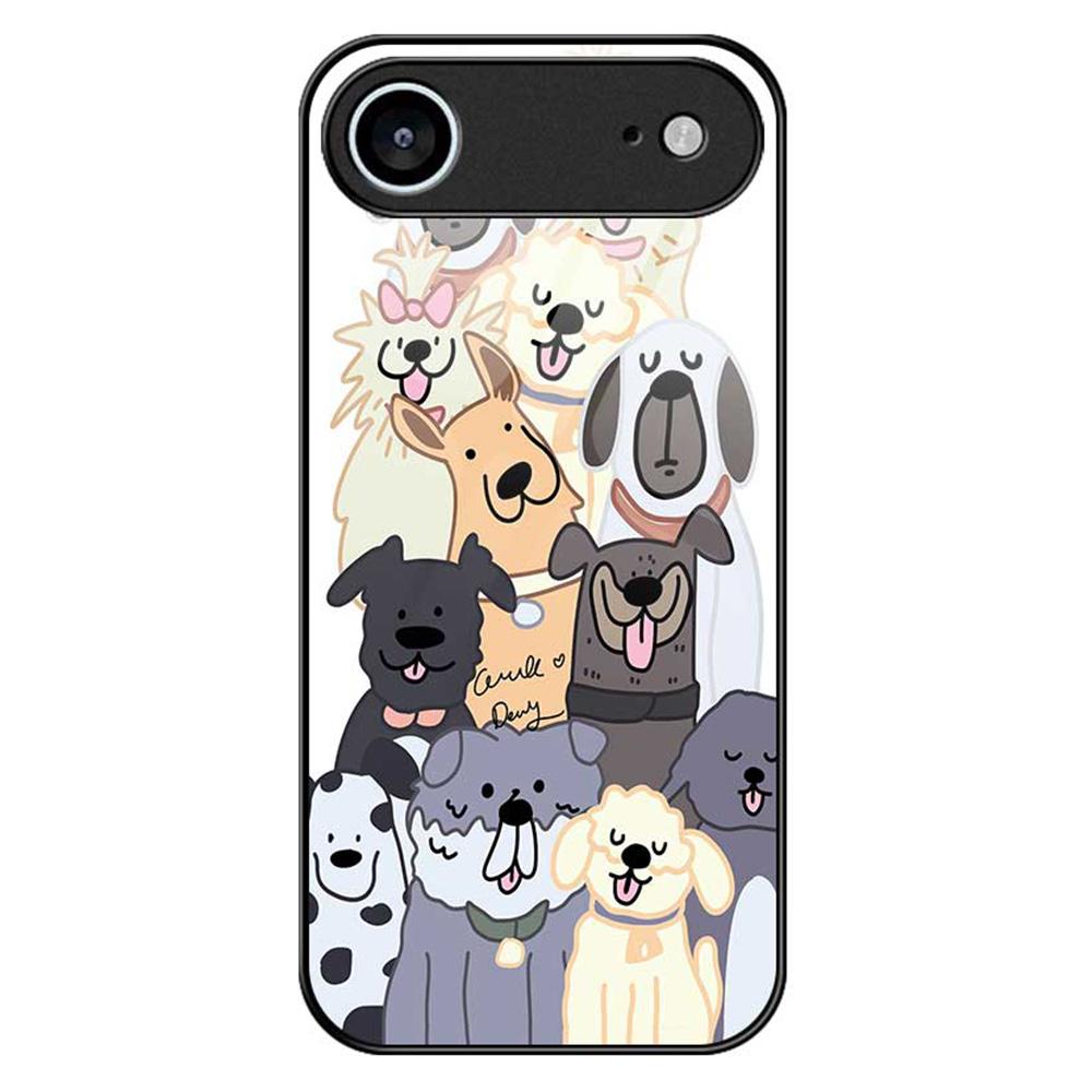 For iPhone 17 Air Case PC TPU Tempered Glass Pattern Printing Anti Drop Phone Back Cover