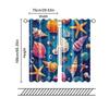 2 pcs, filtering curtains (excluding rods, non-movable, without batteries) Colored starfish and shells in blue for use in