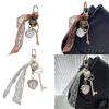 Romance Heart Pocket Watch Charm Keychain Portable Sturdy Alloy Gift for Her
