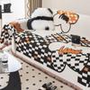 Federa per Cuscino Divano Moderno Stile Nordico Double Face in Chenille Nero Bianco Copridivano Protettore Coperta Morbida per Divano