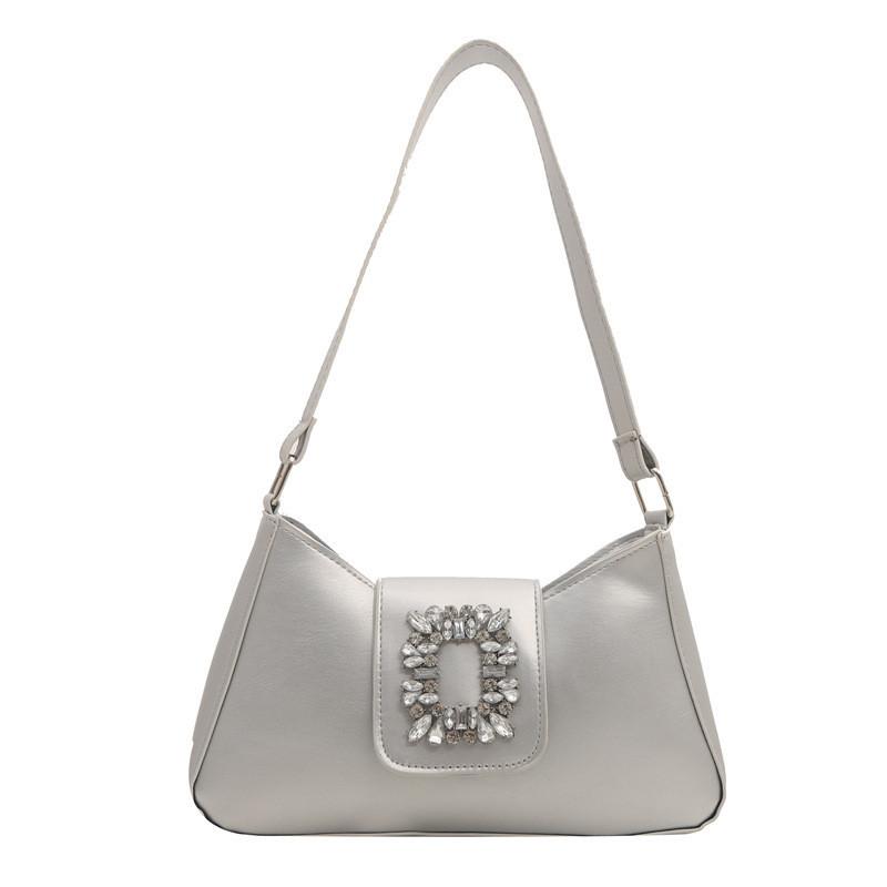 Модная женская сумка через плечо 2024 Лето Трендовая Стильная сумка для работы серебряный