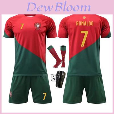 Conjunto de Camiseta de Fútbol de Portugal para Niños Camiseta de Fútbol de la Copa del Mundo Camiseta Número 7 de Cristiano Ronaldo Traje Deportivo