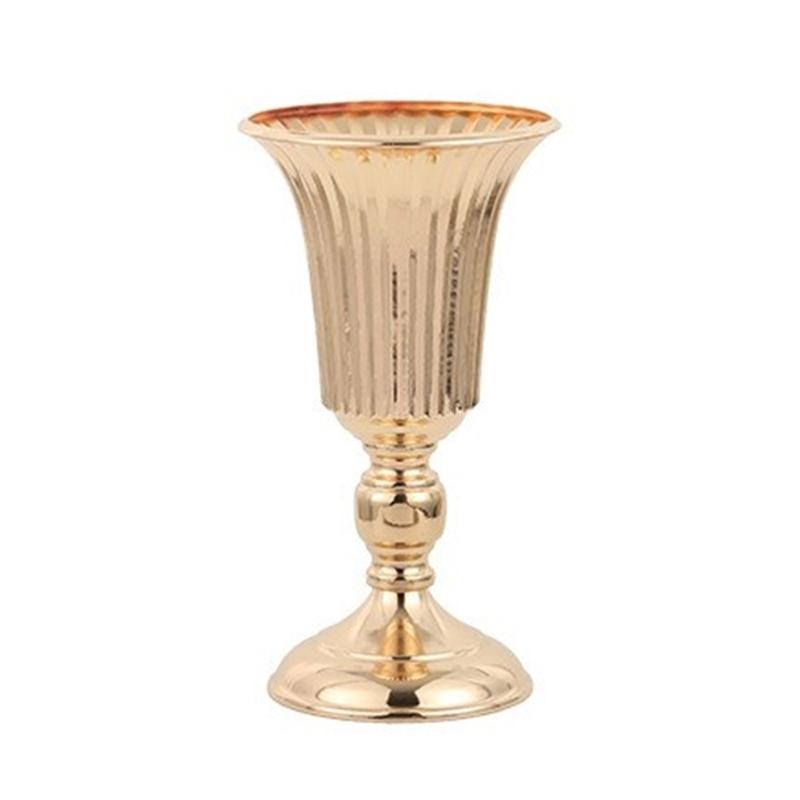 Desktop Metal Trumpets Centerpieces Vase Gold Flowers Vase Welcome Area Road Guide