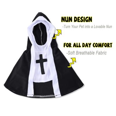 Zábavný kostým jeptišky pro psa kočku Oblečení Roztomilé štěně Crossdress Cosplay Oblek Halloween Vánoce Oblečení pro mazlíčky Pro malé velké psy kočky