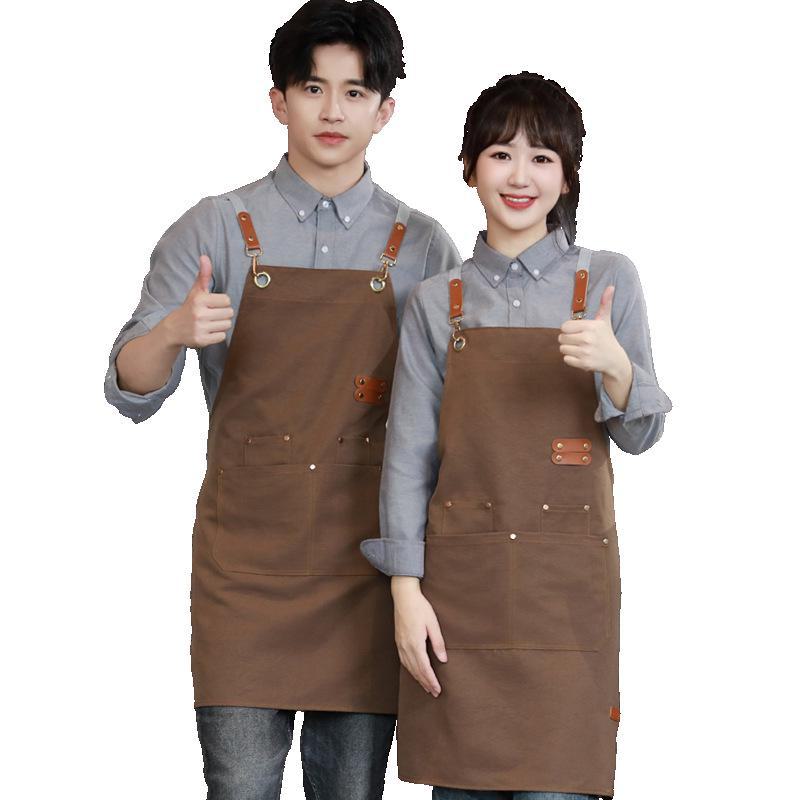 Waterproof & Oil-Proof Stain-Resistant Canvas Apron for Kitchens - Customizable Printing Available