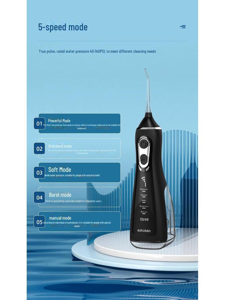 Elektrický vodní flosser CrossBorder L15 pro bělení zubů a odstraňování zubního kamene