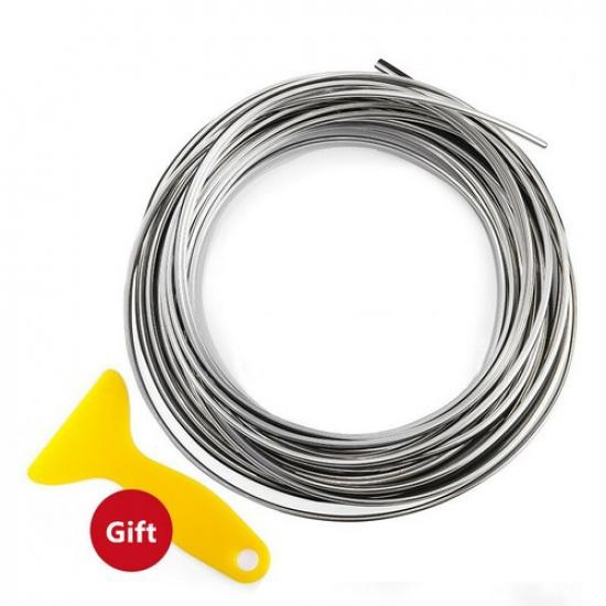 5M Silver DIY Car Interior Edge Door Gap Line Molding Trim Strip ert Decor SU