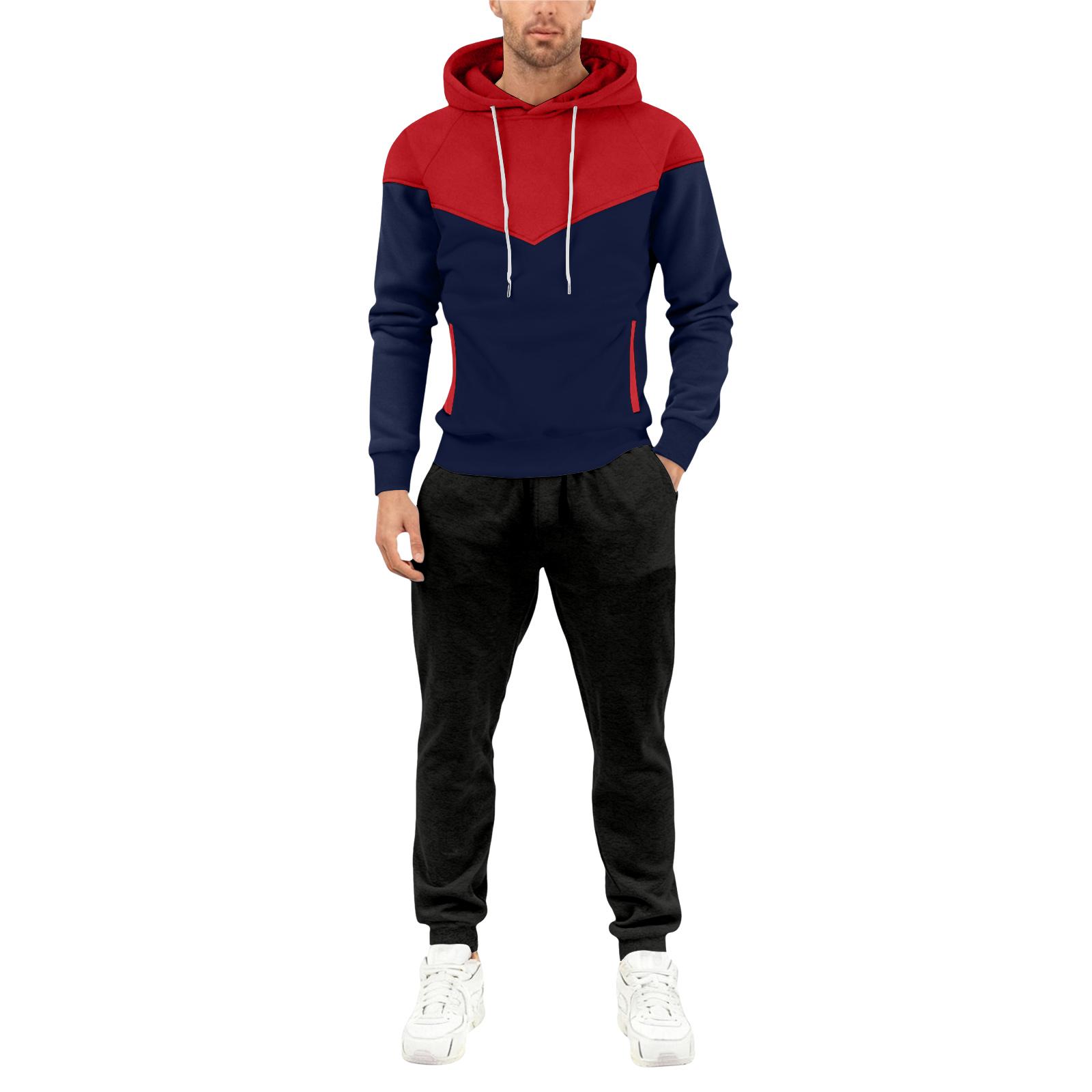 

Мужской спортивный костюм с капюшоном на осень/зиму XL красный