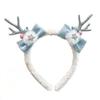 Christmas Deer Antler Headband Festive Reindeer Antlers Headband with Bow Pompoms for Xmas Party Supplies Halloween for Women