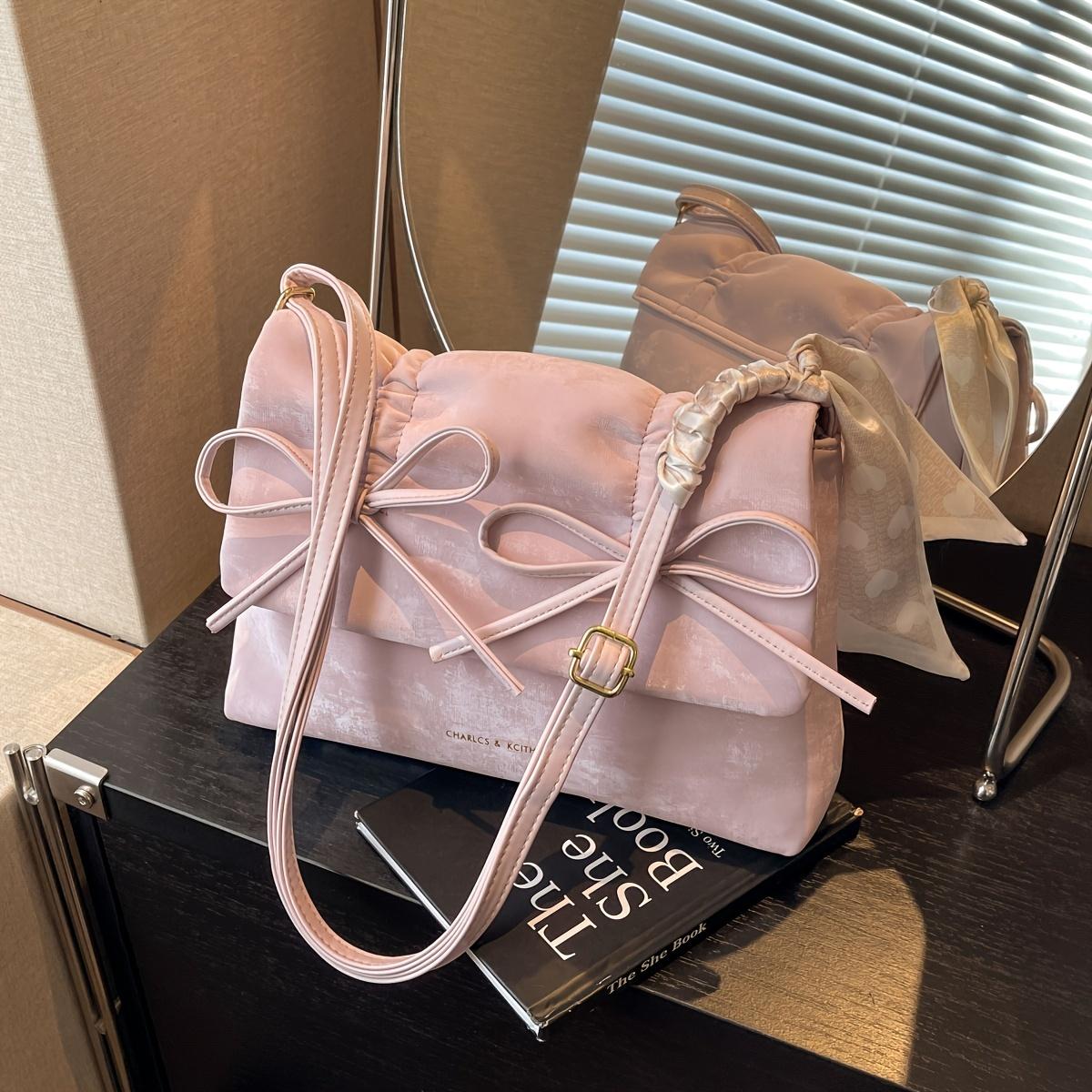 

Симпатичная сумка через плечо с бантом, милая сумка через плечо, женская модная сумочка и кошелек светло-фиолетовый