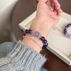 Smooth Beads Bracelet Adjustable Hand Jewelry Elegant Purple Crystal Hand Chain  Gift