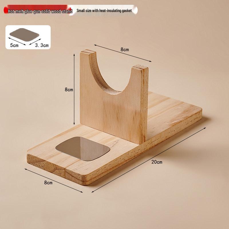 Thickened Anti-Scald Solid Wood Stand for Hot Melt Glue Gun with Head Fixing Feature
