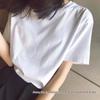 Women's Korean-Style Loose White T-Shirt - Summer Short-Sleeve Solid Color Casual Top for Students