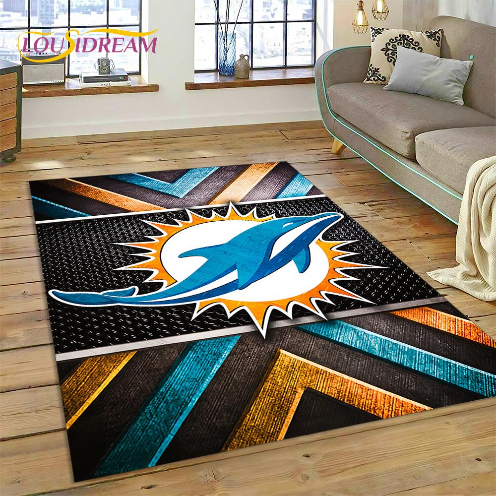 American Football N-NFL Zeichen Rugby Gamer Teppich für Wohnzimmer Schlafzimmer Dekoration, Bodenteppich rutschfeste Dekoration für Sofa Fußmatte