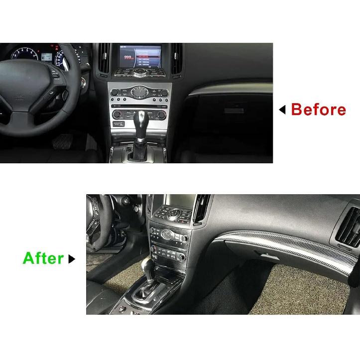 FZJDSD 3D Carbon Fiber Pattern Interior DIY Trim Decals Compatible with Infiniti G25 G37 2007 2008 2009 2010 2011 2012 2013 Available On 4 Doors