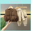 Trendy Boys Winter Set Three Piece Casual Soft Cotton Vest Outfit For Kids 3 To 8 Years