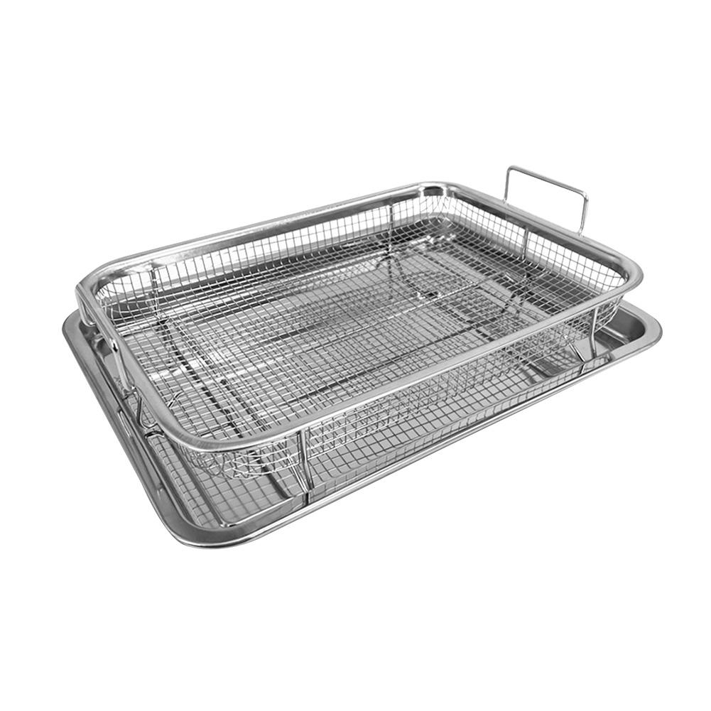 

Корзина для картофеля фри из нержавеющей стали, термостойкая, квадратная, сетчатая корзина для еды, гаджеты, инструменты, западные закуски, аксессуары для аэрофритюрницы